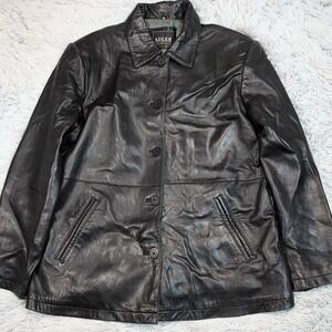 Adler Collection Jacket Womens  Black L Leather Coat Pockets Lamb Skin Softshell